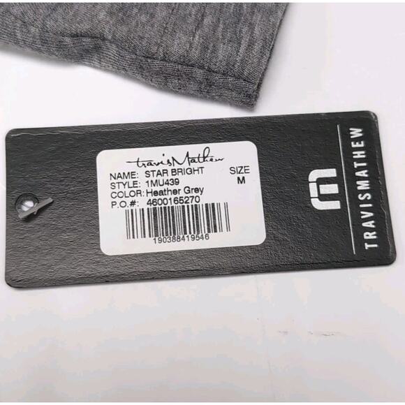Travis Mathew Star Bright T-Shirt Mens M Heather Gray Pima Cotton Flag NEW NWT - Picture 7 of 11